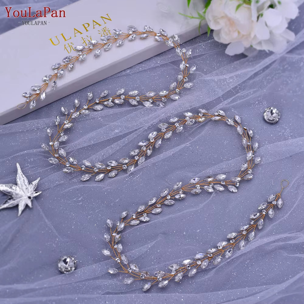 Bohemian Bridal Hair Accessories Crystal Rhinestone Headpiece Bridal Headband Wedding Tiara Hair Jewelry Headwear HP394
