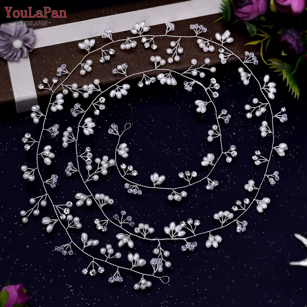 Bohemian Bridal Hair Accessories Crystal Rhinestone Headpiece Bridal Headband Wedding Tiara Hair Jewelry Headwear HP394