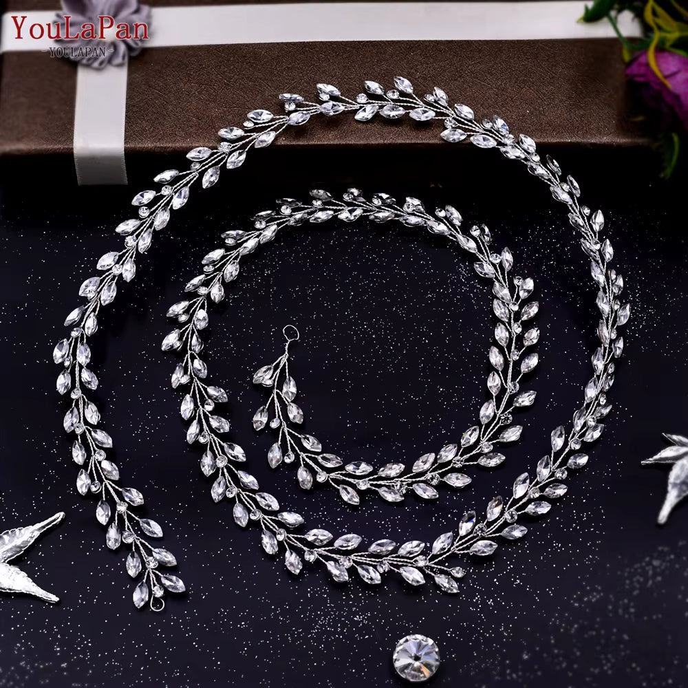 Bohemian Bridal Hair Accessories Crystal Rhinestone Headpiece Bridal Headband Wedding Tiara Hair Jewelry Headwear HP394