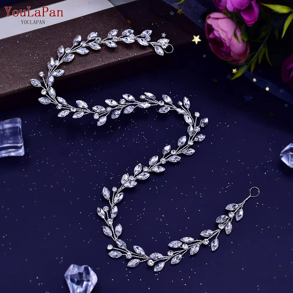 Bohemian Bridal Hair Accessories Crystal Rhinestone Headpiece Bridal Headband Wedding Tiara Hair Jewelry Headwear HP394