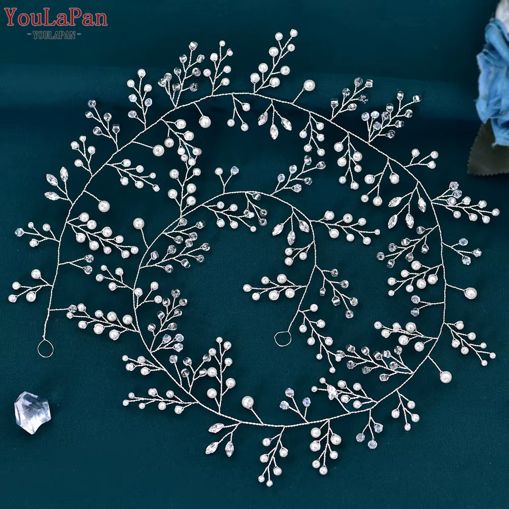 Bohemian Bridal Hair Accessories Crystal Rhinestone Headpiece Bridal Headband Wedding Tiara Hair Jewelry Headwear HP394