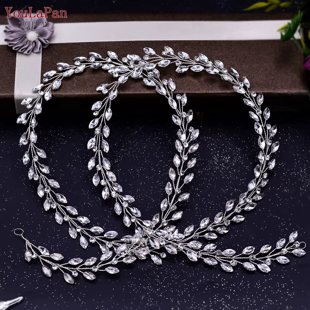 Bohemian Bridal Hair Accessories Crystal Rhinestone Headpiece Bridal Headband Wedding Tiara Hair Jewelry Headwear HP394