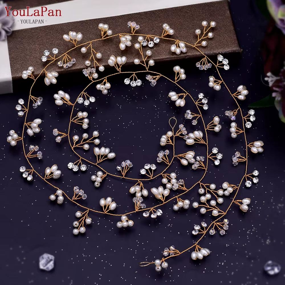 Bohemian Bridal Hair Accessories Crystal Rhinestone Headpiece Bridal Headband Wedding Tiara Hair Jewelry Headwear HP394